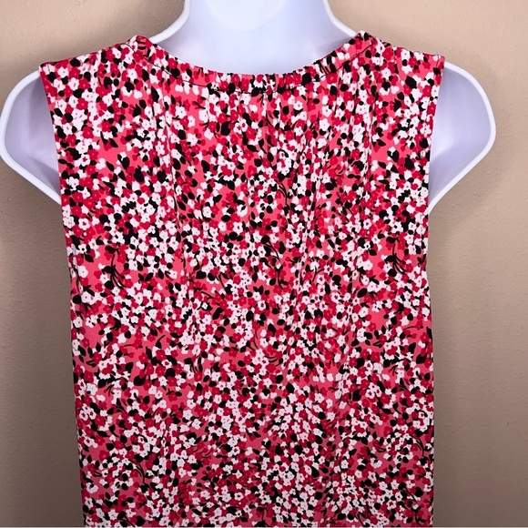 Medium MICHAEL Michael Kors Fuchsia Pink White Black Floral Dress Sleeveless - Picture 6 of 16